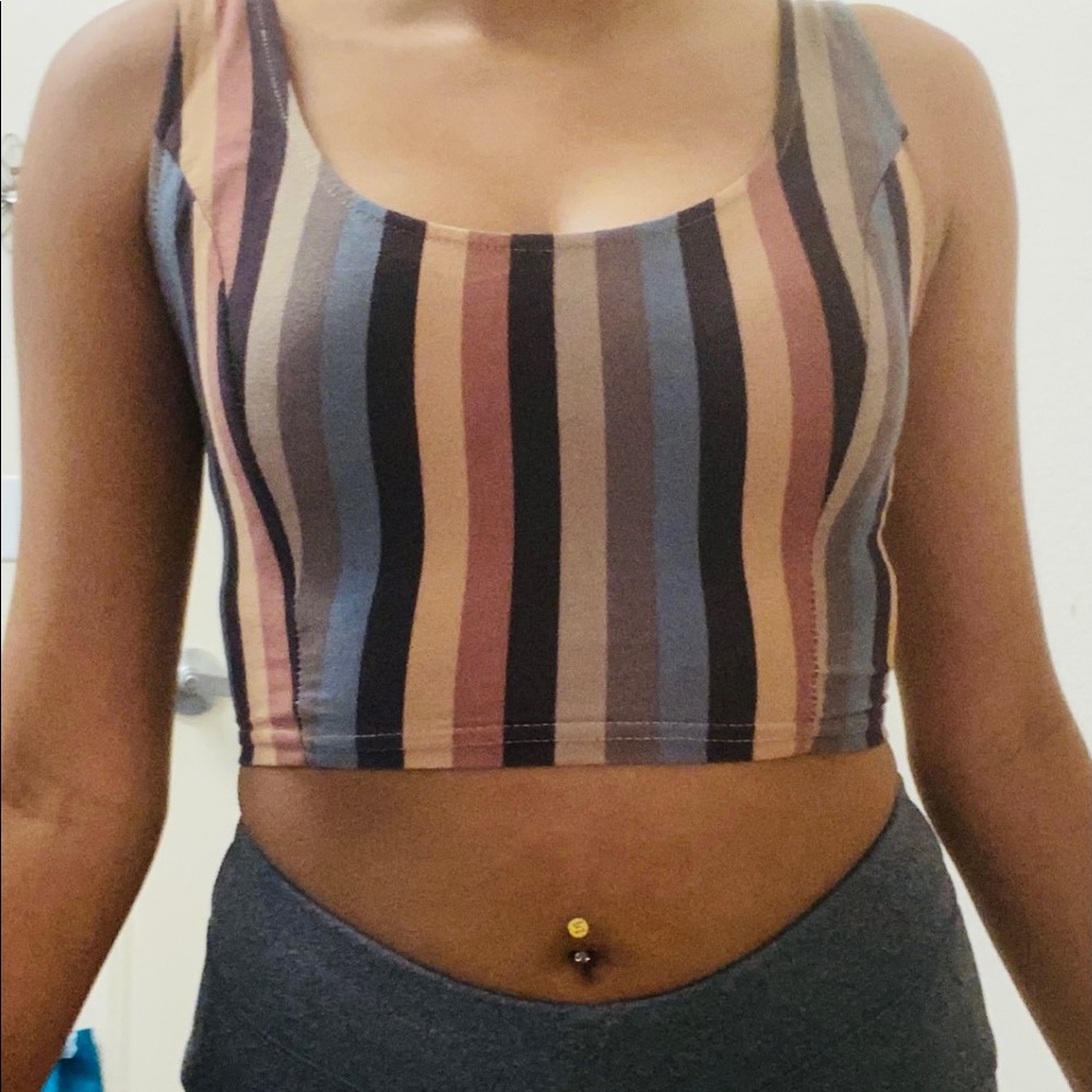 Honey Belle Stripped Crop Top